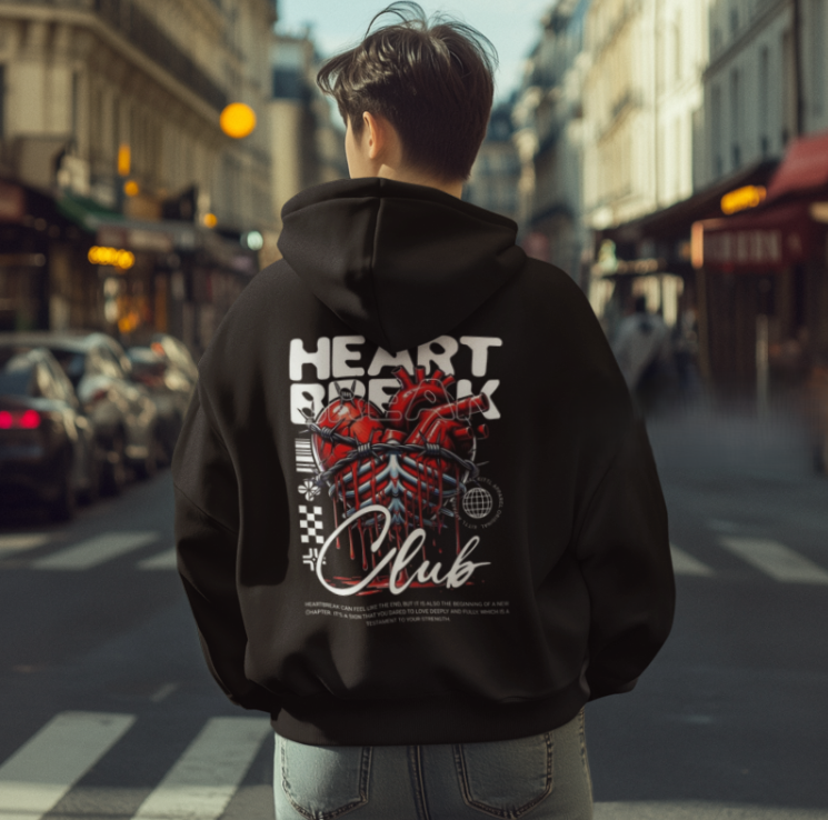 Z collection : Hearts hoodie Black