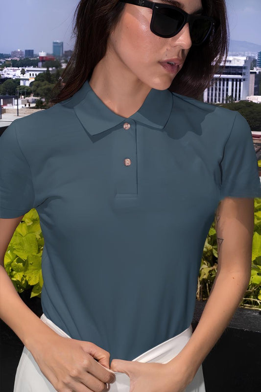 Élégance Collection : Navy Blue Noivelle Polo T-Shirt